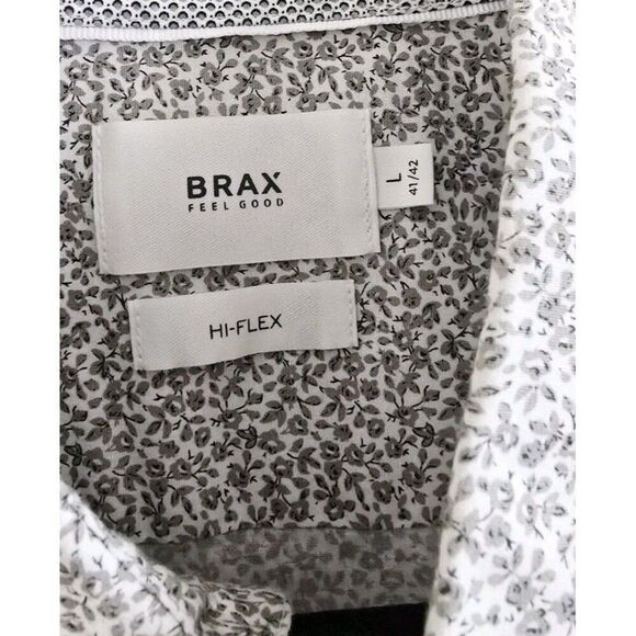 BRAX Hi Flex Kelly Shirt Men's L Button Up Feel Good Short Sleeve Cotton - Picture 2 of 6